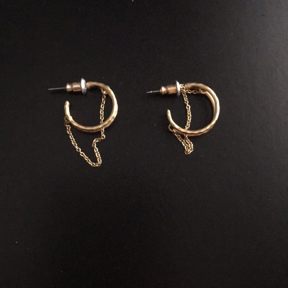 S&D small hoop earrings with chain